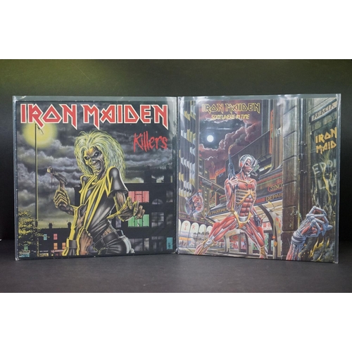 991 - Vinyl - Twelve Iron Maiden LP's to include Fear Of The Dark (EMD 1032), Iron Maiden (FA 41 3121 1), ... 