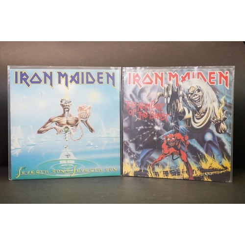 991 - Vinyl - Twelve Iron Maiden LP's to include Fear Of The Dark (EMD 1032), Iron Maiden (FA 41 3121 1), ... 