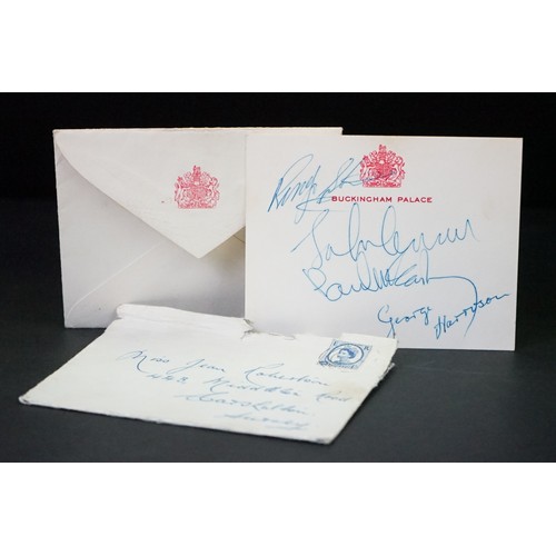 1115 - Memorabilia & Autographs - A full set of The Beatles autographs on Buckingham Palace official headed... 