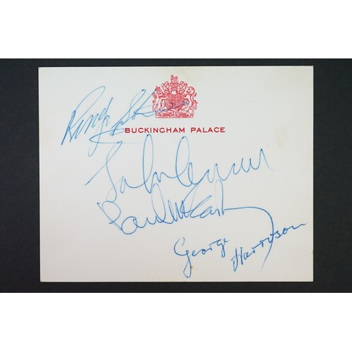 1115 - Memorabilia & Autographs - A full set of The Beatles autographs on Buckingham Palace official headed... 