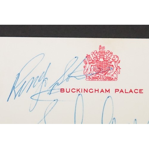 1115 - Memorabilia & Autographs - A full set of The Beatles autographs on Buckingham Palace official headed... 