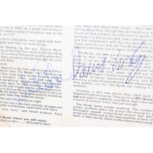 1102 - Memorabilia & Autographs - The Byrds Turn Turn Turn album sleeve bearing four signatures to rear of ... 