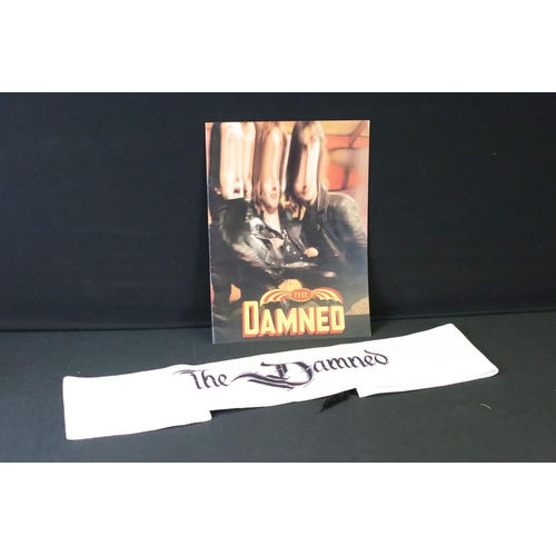 1124 - Memorabilia - The Damned 1986 UK tour programme along with a tour scarf with May/June 1985 tour date... 