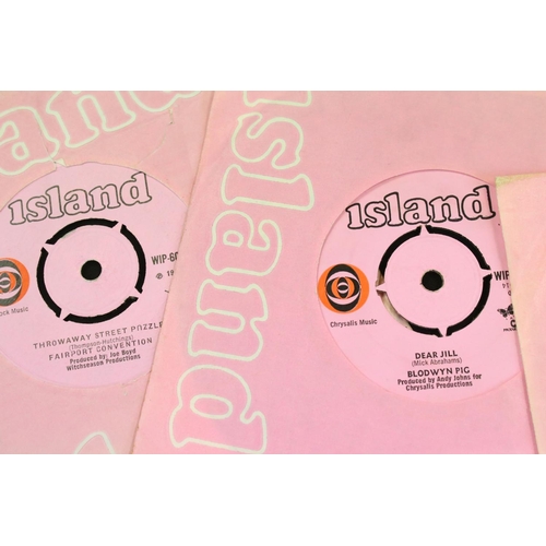 296 - Vinyl - 34 7” singles on Island Records, mainly Pink labels, or Pink Rim labels to include: Bob Marl... 