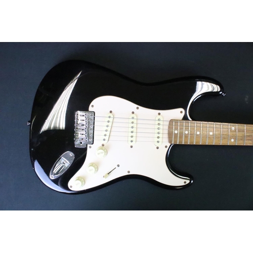 1155 - Guitar - Squire by Fender stratocaster 'Bullet Strat' electric guitar in black.