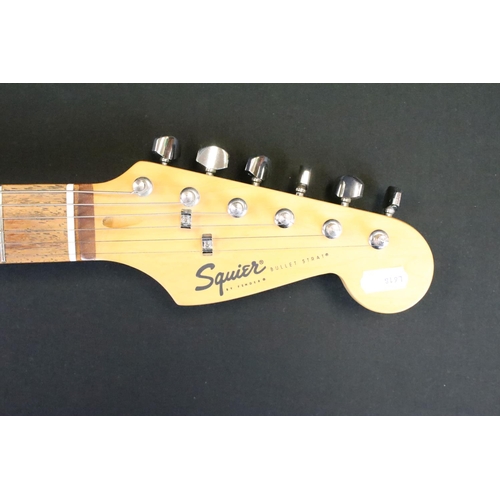 1155 - Guitar - Squire by Fender stratocaster 'Bullet Strat' electric guitar in black.