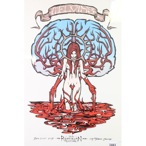 1091 - Music Poster - ltd edn The Melvins Roadburn Festival April 20-21, 2007, Tilburg, Holland, slik scree... 