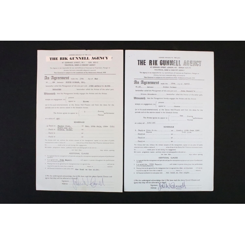 1097 - Music Memorabilia - Nine original Rik Gunnell Agency contracts for John Mayall's Blues Breakers cone... 