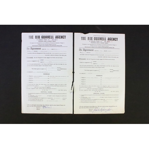 1097 - Music Memorabilia - Nine original Rik Gunnell Agency contracts for John Mayall's Blues Breakers cone... 