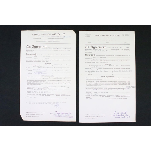 1098 - Music Memorabilia - 22 Original contracts/agreements for concerts featuring 3 x The Birds (Harold Da... 