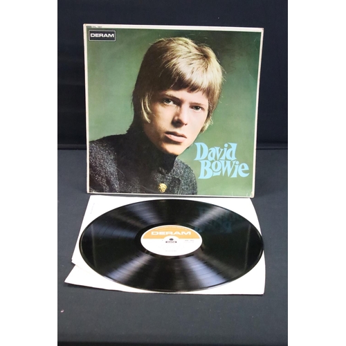 402 - Vinyl - David Bowie self titled debut album original pressing on Deram DML 1007 signed to top right ... 