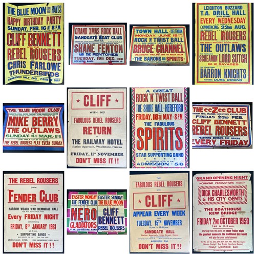 1088 - Music Posters - 18 1960s gig listing posters featuring various clubs and artists including Chris Far... 