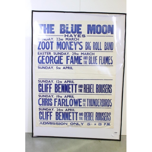 1084 - Music Poster - The Blue Moon gig listing UK Quad poster for gigs taking place 22nd March to 26th Apr... 