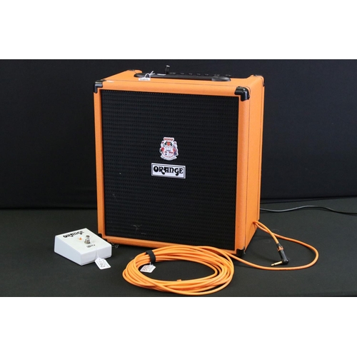 1160 - Guitar Amp - Orange Crush Bass 60 amplifier.  With power lead, guitar cable, footswitch.