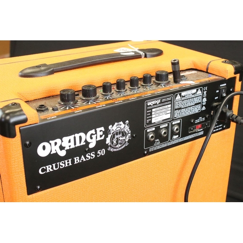 1160 - Guitar Amp - Orange Crush Bass 60 amplifier.  With power lead, guitar cable, footswitch.