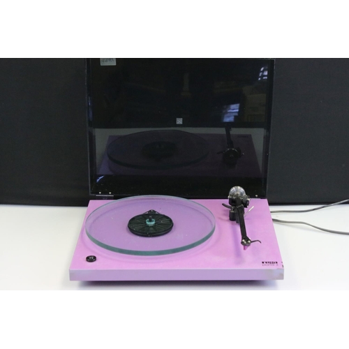 1147 - Audio Equipment - A Rega Plana 3 turntable in purple finish