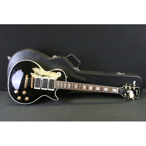 1154 - Guitar - A Les Paul 'Peter Frampton Custom' style guitar with Gibson decals.  Black finish.  Comes w... 