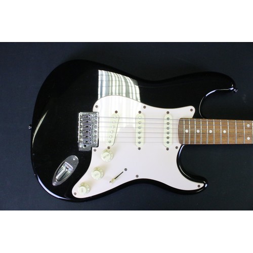 1155 - Guitar - Squire by Fender stratocaster 'Bullet Strat' electric guitar in black.