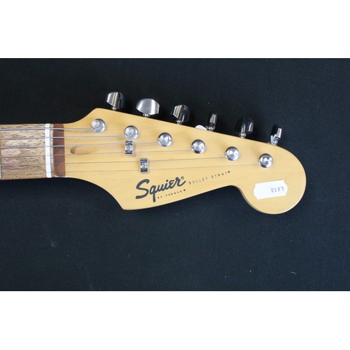 1155 - Guitar - Squire by Fender stratocaster 'Bullet Strat' electric guitar in black.