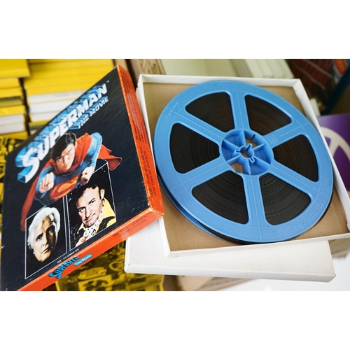 A large collection of 8mm film reels to include Superman and a large  quantity of collectors club exa