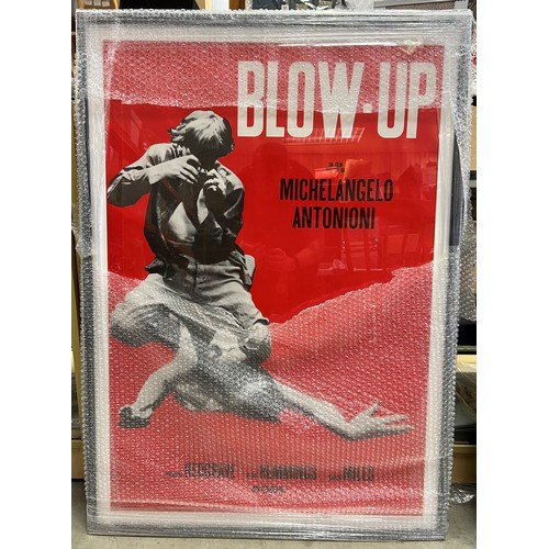 1077A - Film poster - framed and glazed Blow-Up poster.  Measures 108cm (H) x 77cm (D) including frame.