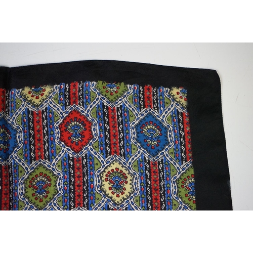 197 - Liberty of London Scarf decorated with stylised flowers within a blue border 56cm x 56cm together wi... 