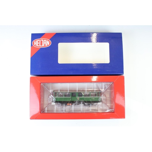 18 - Two boxed Heljan OO gauge locomotives to include 87061 Railbus W&M E79964 green speed whiskers and 8... 