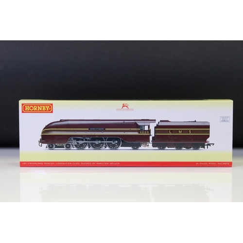 28 - Boxed Hornby OO gauge R3677 LMS Streamlined Princess Coronation Class Duchess of Hamilton No 6229 lo... 