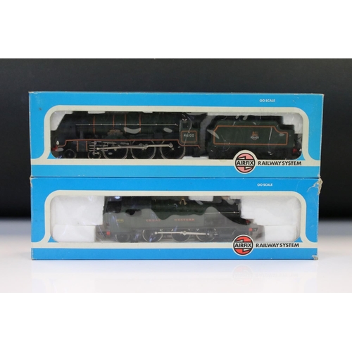 44 - Five boxed Airfix OO gauge locomotives to include 54121-3 Royal Scot BR Livery, 54150-1 Prairie Tank... 