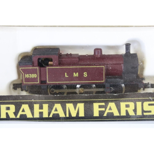 49 - Four boxed / cased N gauge locomotives to include Peco Jubilee NL21, Graham Farish 1706 LMS 16389 0-... 