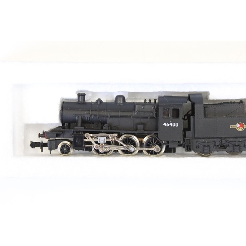 49 - Four boxed / cased N gauge locomotives to include Peco Jubilee NL21, Graham Farish 1706 LMS 16389 0-... 