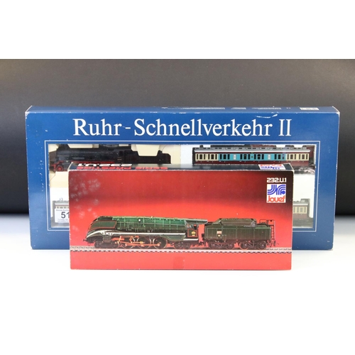 51 - Boxed Fleischmann HO gauge 4888 Ruhr Schnellverkehr II set complete with locomotive & 3 x coaches pl... 