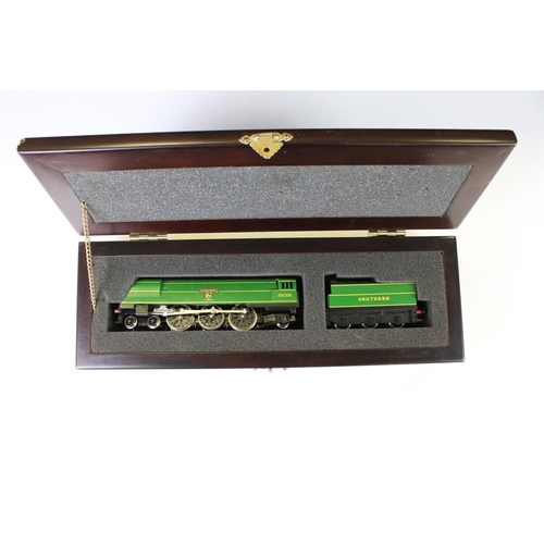 64 - Two cased Hornby OO gauge locomotives to include Spitfire 210166 4-6-2 Southern locomotive and Exete... 