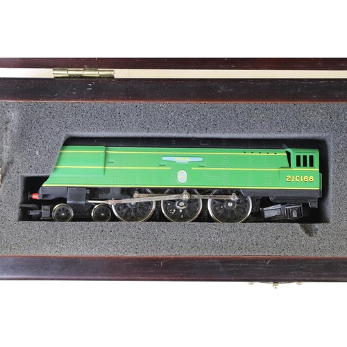 64 - Two cased Hornby OO gauge locomotives to include Spitfire 210166 4-6-2 Southern locomotive and Exete... 