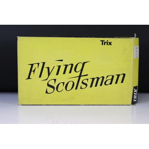 75 - Two boxed Trix OO gauge locomotives to include Flying Scotsman and Mallard plus a boxed Triang Wrenn... 