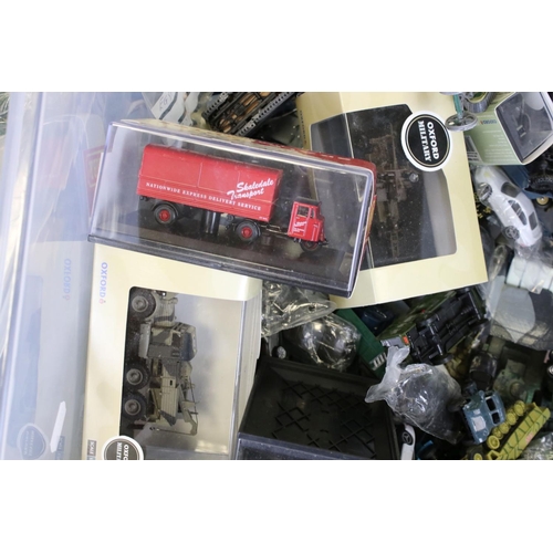 115 - Large quantity of OO gauge model railway accessories to include rolling stock, locomotives  & loco b... 