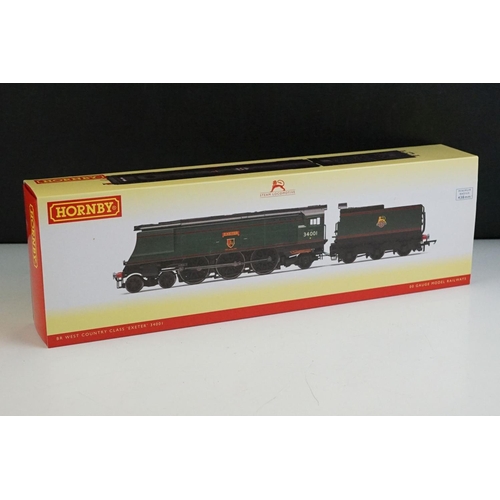 9 - Boxed Hornby OO gauge R3115 BR West Country Class Exeter 34001 locomotive