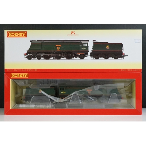 9 - Boxed Hornby OO gauge R3115 BR West Country Class Exeter 34001 locomotive