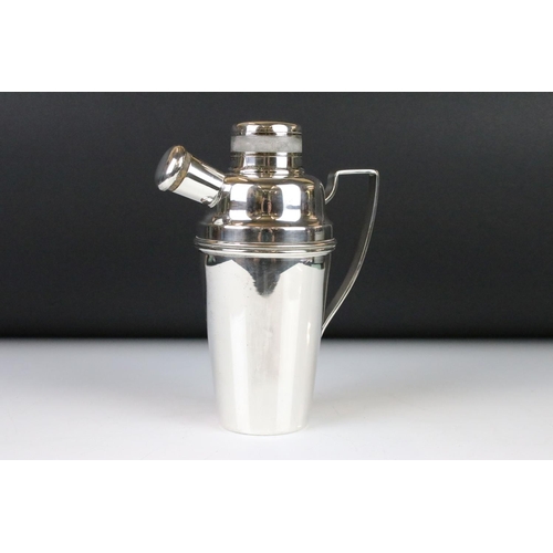 117 - Early-to-mid 20th century Squirrel Grand silver plated cocktail shaker with corked spout, approx 20c... 