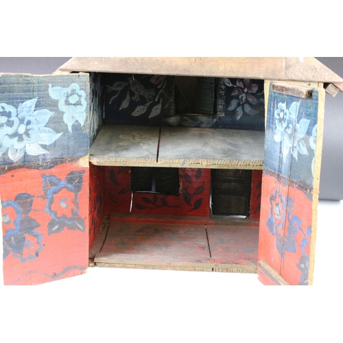 138 - ' Villa des Enfants ' French painted wooden dolls house, measures approx 52cm wide x 50cm high