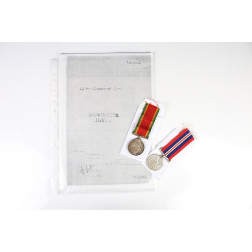 266 - A pair of World War Two full size medals to a female recipient to include the 1939-45 British war me... 