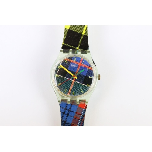 271 - Four swatch watches including limited edition Irony Diaphane Chronograph, Boxed 50th anniversary of ... 