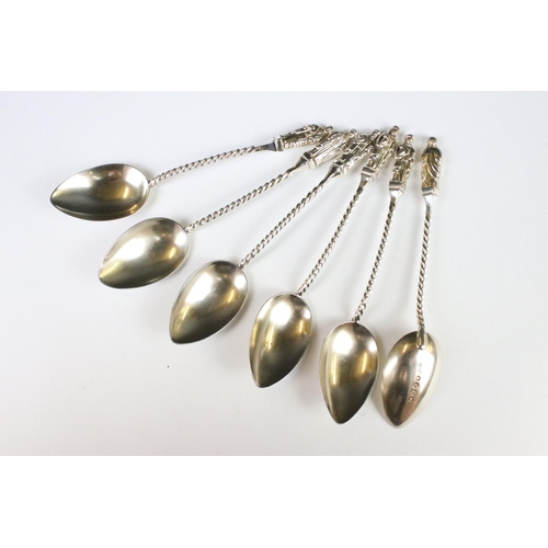 288 - A fully hallmarked sterling silver set of coffee bean spoons and apostle spoons together with a part... 