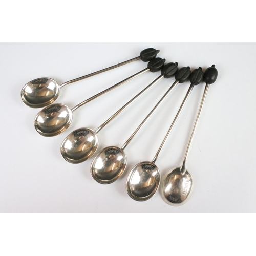 288 - A fully hallmarked sterling silver set of coffee bean spoons and apostle spoons together with a part... 