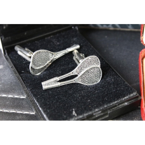 301 - A very large collection of gents cufflinks to include some silver examples together with a quantity ... 