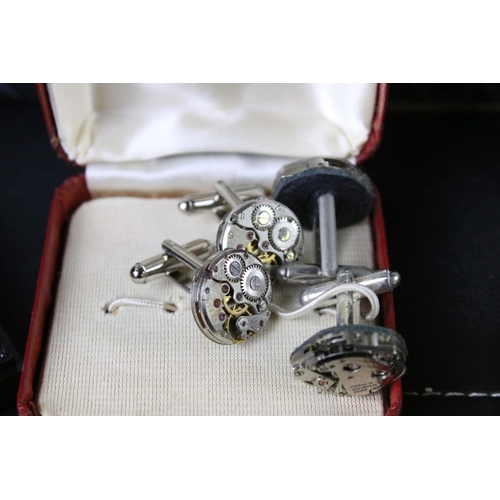 301 - A very large collection of gents cufflinks to include some silver examples together with a quantity ... 