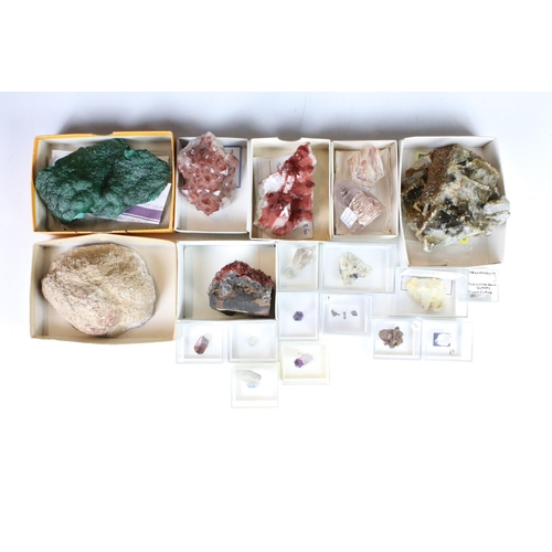 306 - A large collection of mineral specimens to include Quartz, Valentine, Perovskite, Fluorite...etc..
