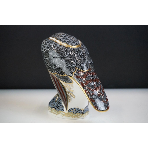 1 - Royal Crown Derby Osprey paperweight (approx 15cm high), with gold stopper, boxed