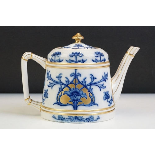 10 - Early 20th century James MacIntyre Aurelian Teapot, probably designed by William Moorcroft, decorate... 