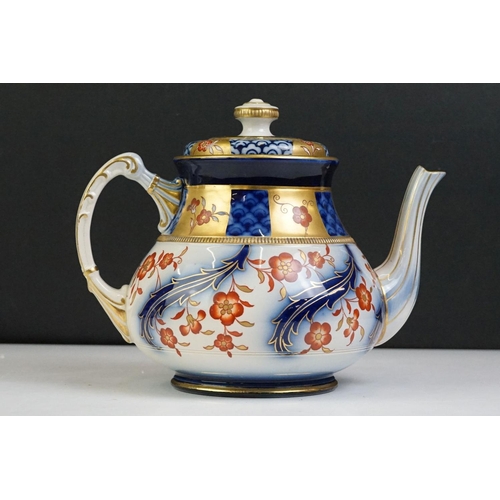 15 - Early 20th century William Moorcroft for Macintyre Imari Aurelian teapot & cover, pattern no. M207, ... 